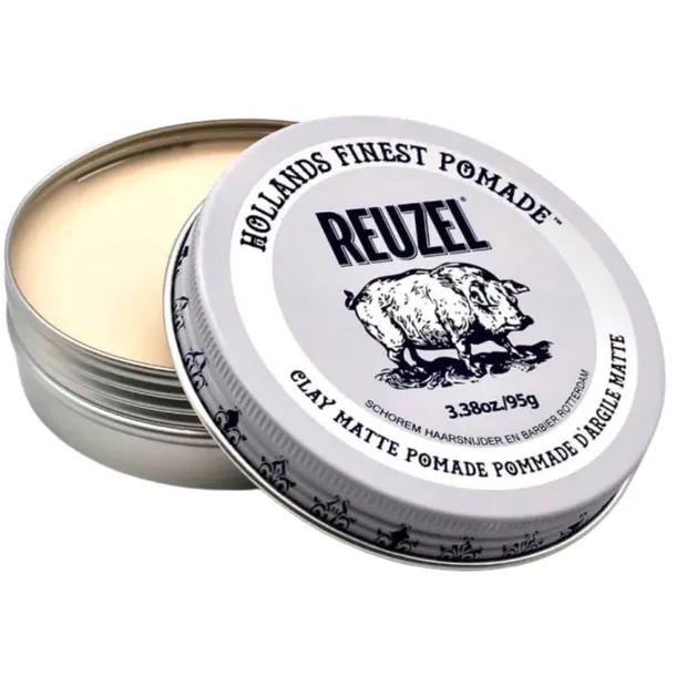 Reuzel matująca glinka do włosów Clay Matte Pomade Pig biała 95 g