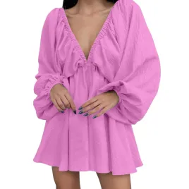 kobieca-elegancka-sukienka-sexy-mini-trapezowa-rozowa-m-gole-plecy