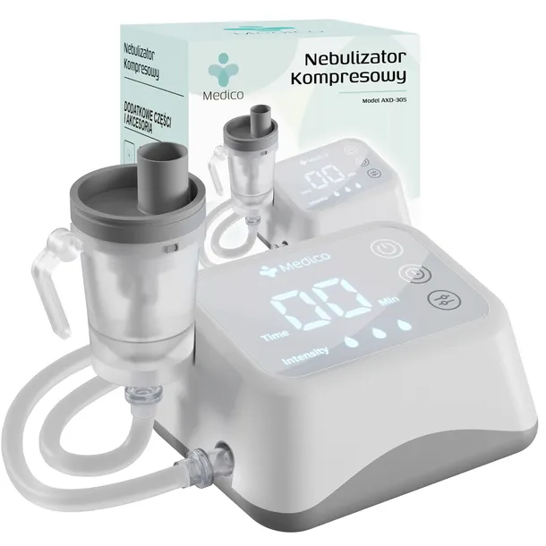 INHALATOR NEBULIZATOR TŁOKOWY DLA DZIECI I DOROSŁYCH, CICHY,PRZENOŚNY,LEKKI