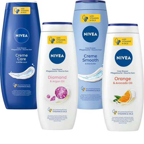 NIVEA żel płyn pod prysznic damski zestaw 4x500ml