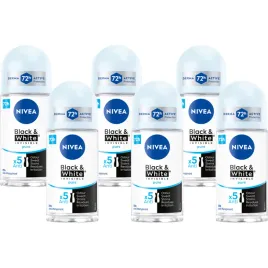 6-x-nivea-blackandwhite-invisible-pure-antyperspirant-roll-on-50-ml