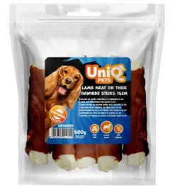 uniq-pets-500g-paluch-ze-skory-wolowej-z-jagniecina-15cm