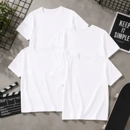 4-pak-t-shirt-koszulka-chlopieca-bawelniana-gladka-na-w-f-zestaw-biala-134