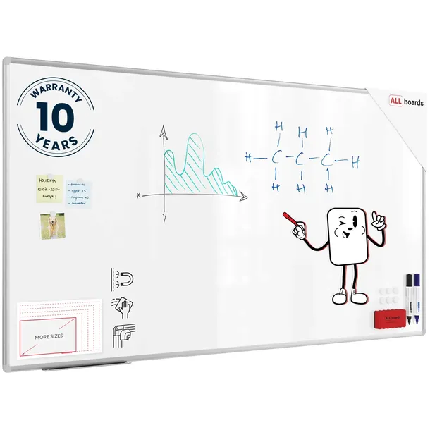 Tablica magnetyczna biała suchościeralna 180x100 rama aluminiowa + gratisy