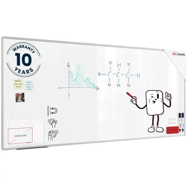 Tablica magnetyczna biała suchościeralna 220x100 rama aluminiowa + gratisy