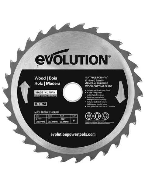 tarcza-pila-tct-do-drewna-evolution-rage-210-t30-stan-nowy