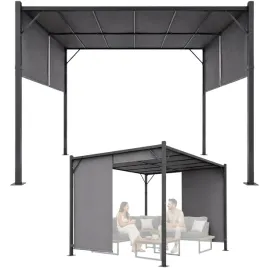 pergola-ogrodowa-3x4-m-tarasowa-zadaszenie-sciany-boczne-szara