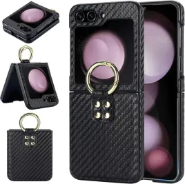 coolden-etui-do-samsung-galaxy-z-flip-5-ring-czarne-karbonowe