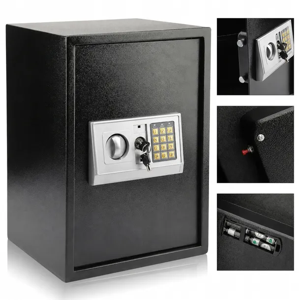 DUŻY SEJF DOMOWY Z ZAMKIEM ELEKTRONICZNYM KASA PANCERNA NA KOD PIN SZYFR