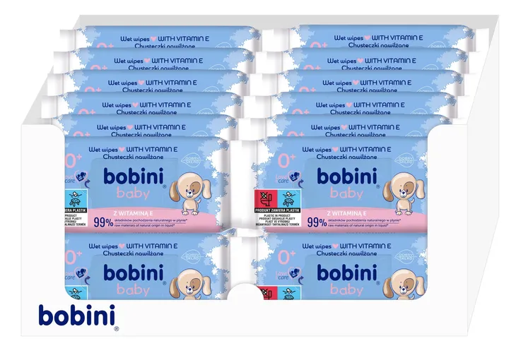 Bobini chusteczki nawilżane 99% Składników Pochodzenia Naturalnego 60x24szt