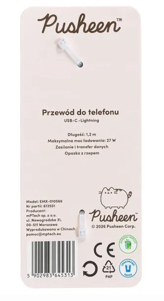 kabel-pusheen-usb-typ-c-apple-lightning-15-m-niebieski-stan-nowy