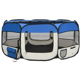 skladany-kojec-dla-psa-z-torba-niebieski-145x145x61-cm