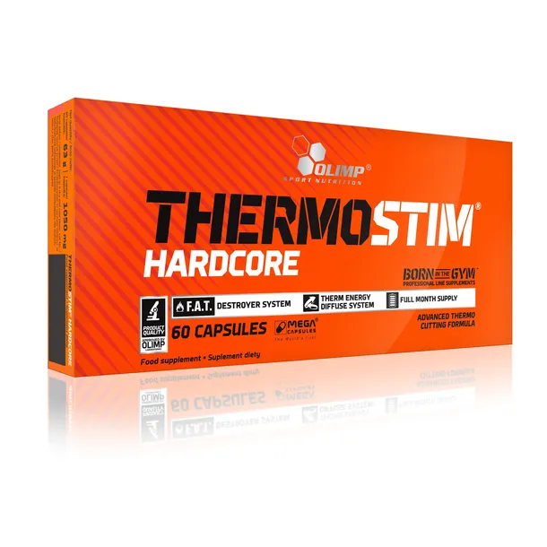 OLIMP Thermo Stim Hardcore FAT BURNER SPALACZ ODCHUDZANIE TERMOGENEZA 60k