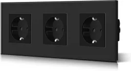 bseed-potrojne-gniazdo-scienne-schuko-szklany-panel-16a-czarne-228-mm