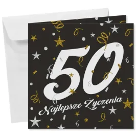 kartka-okolicznosciowa-50-urodziny-glamour-birthday-czarny-15x15-cm