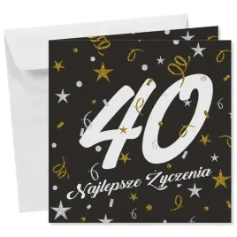 kartka-okolicznosciowa-40-urodziny-glamour-birthday-czarny-15x15-cm
