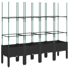 donica-ogrodowa-z-kratka-czarna-160x40x1425-cm-pp