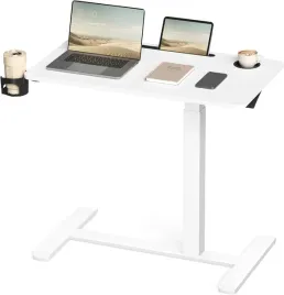 songmics-stolik-przylozkowy-na-kolkach-regulowany-bialy-80x45cm