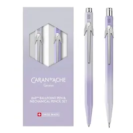 zestaw-dlugopis-849-olowek-844-caran-dache-blooming-lavender-w-etui