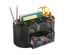 przybornik-na-biurko-z-szufladka-organizer-siatka