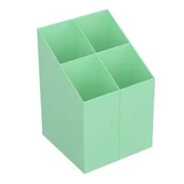 przybornik-na-biurko-ico-kwadratowy-plastikowy-4-komory-pastelowy-zielony