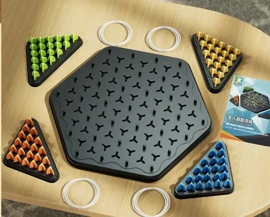 triangle-chess-board-game-interactive-pegboard-game-desktop-board-games