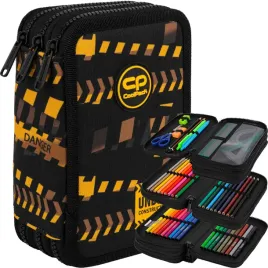 coolpack-piornik-szkolny-trzykomorowy-z-wyposazeniem-kredki-pisaki