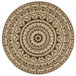 recznie-wykonany-dywanik-juta-ciemnobrazowy-nadruk-150-cm