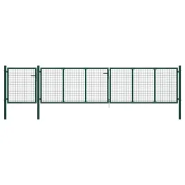 zielona-brama-ogrodowa-stalowa-500-x-125-cm-z-zamkiem-i-3-kluczykami