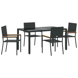 zestaw-do-jadalni-w-ogrodzie-5-pcs-czarny-150-x-90-x-75-cm