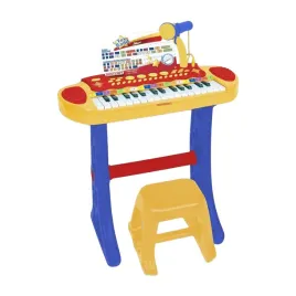 keyboard-elektroniczny-bontempi-z-mikrofonem-i-stolkiem-zolty