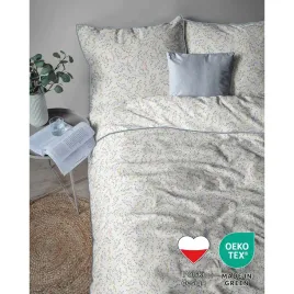 posciel-z-perkalu-160-x-200-cm-lame-percale-niebiesko-zolte-kwiaty