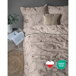posciel-z-perkalu-160-x-200-cm-lame-percale-czarne-kwiaty-bezowa