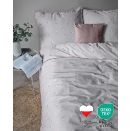 posciel-z-perkalu-160-x-200-cm-lame-percale-kwiatki-szara