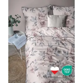 posciel-z-perkalu-220-x-200-cm-lame-percale-kwiaty-rozowa