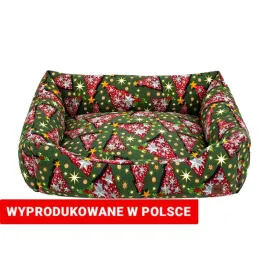 legowisko-dogguru-z-motywem-swiatecznym-choinki-zielone