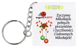 brelok-miarka-poziomica-nadruk-uv-tekst-logo-mikolajkowy-gadzet-reklamowy