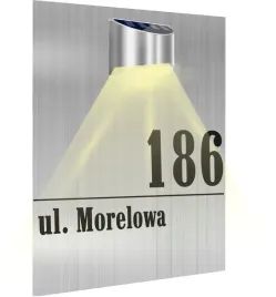 tabliczka-adresowa-dibond-srebrny-numer-i-adres-lampka-solarna-30x20-cm
