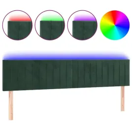 zaglowek-do-lozka-z-led-ciemnozielony-160x5x78-88-cm-aksamit