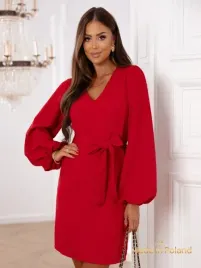 damska-krotka-sukienka-z-paskiem-bella-vica-royalfashion-537-czerwone-r-s-36