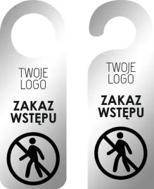 zawieszka-na-drzwi-hotelowa-nadruk-srebrna-plexi-z-logo-zakaz-wstepu