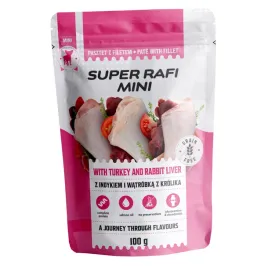 super-rafi-mini-mokra-karma-dla-psa-male-rasy-indyk-krolik-100g