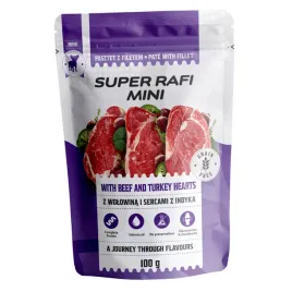 super-rafi-mini-mokra-karma-dla-psa-male-rasy-wolowina-indyk-100g