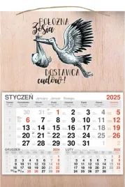 kalendarz-wiszacy-2025-jednodzielny-drewniany-prezent-dla-poloznej-nadruk