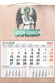 kalendarz-wiszacy-2025-jednodzielny-drewniany-dla-lekarza-nadruk-uv