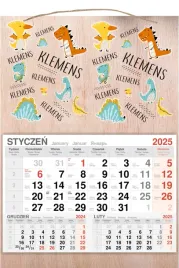 kalendarz-2025-jednodzielny-drewniany-dla-dzieci-nadruk-dinozaury-imie