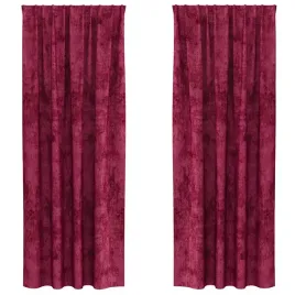 zaslona-z-zaslonami-2-pcs-czerwone-wino-260-x-140-cm-aksamit