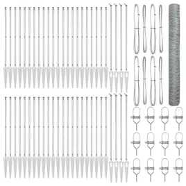 ogrodzenie-z-slupkami-srebrny-1-2-x-100-m-stal-pokryta-pcv