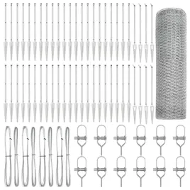 ogrodzenie-z-slupkami-srebrny-1-2-x-100-m-stal-pokryta-pcv