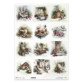 papier-ryzowy-do-decoupage-a3-lyzwy-sanki-zima-r1703l